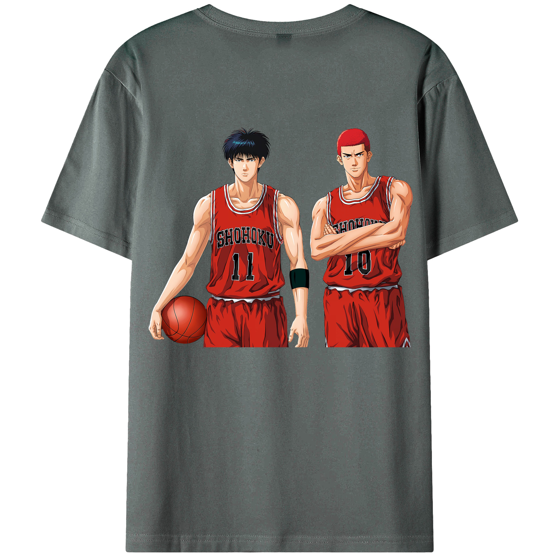 （画像用） SLAM DUNK／スラムダンク 綿100％ メンズ半袖Tシャツ（バックプリント） 通気性